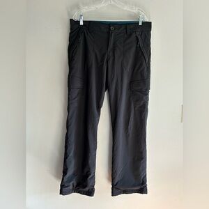 Eddie Bauer Women’s Size12 Black Fleece-Lined Cargo Hiking Pants Water-Resistant
